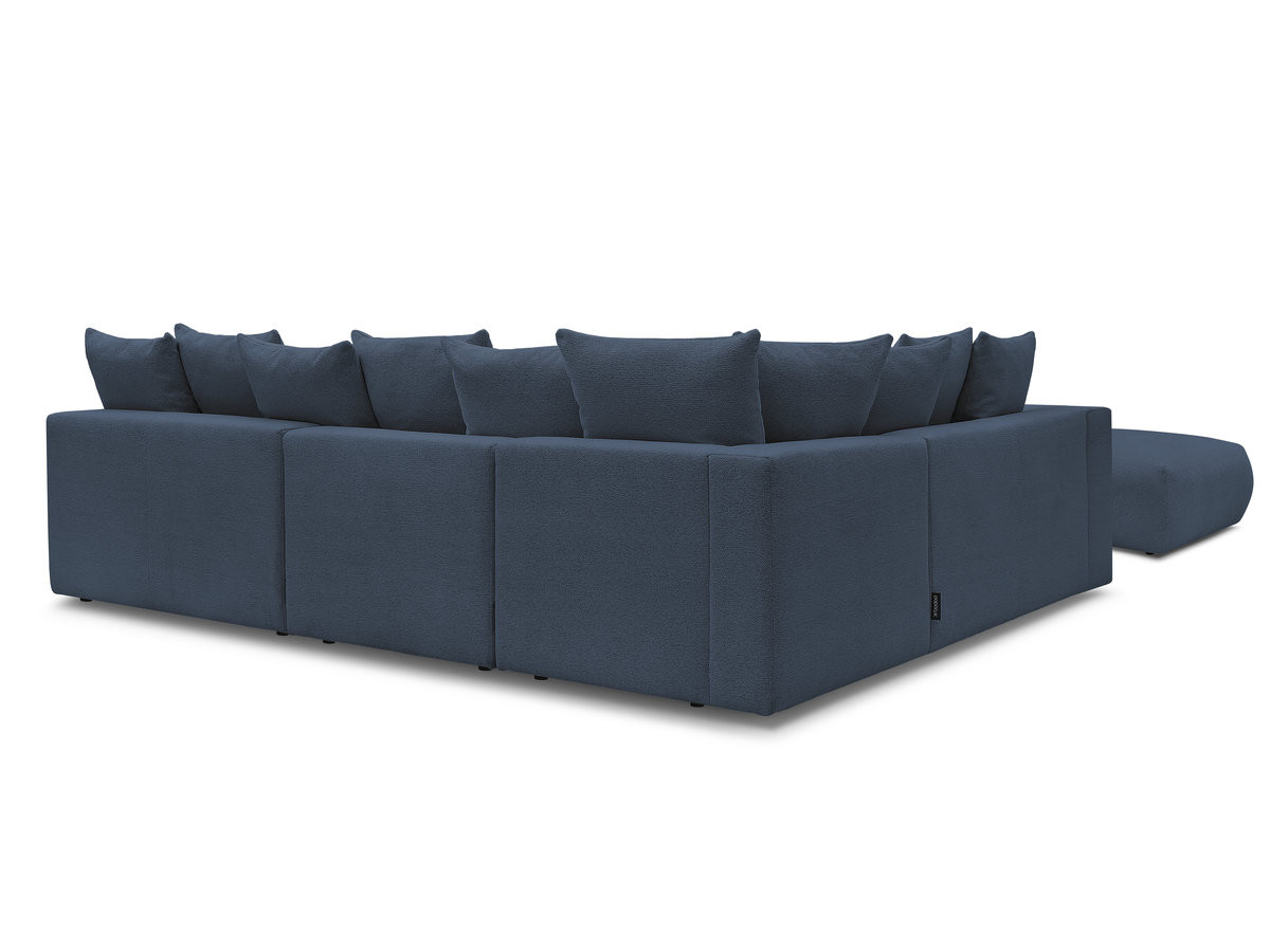 Bobochic Voltaire Ecksofa mit Pouf 322 × 268 cm Melange-Stoff Dunkelblau Ecke links