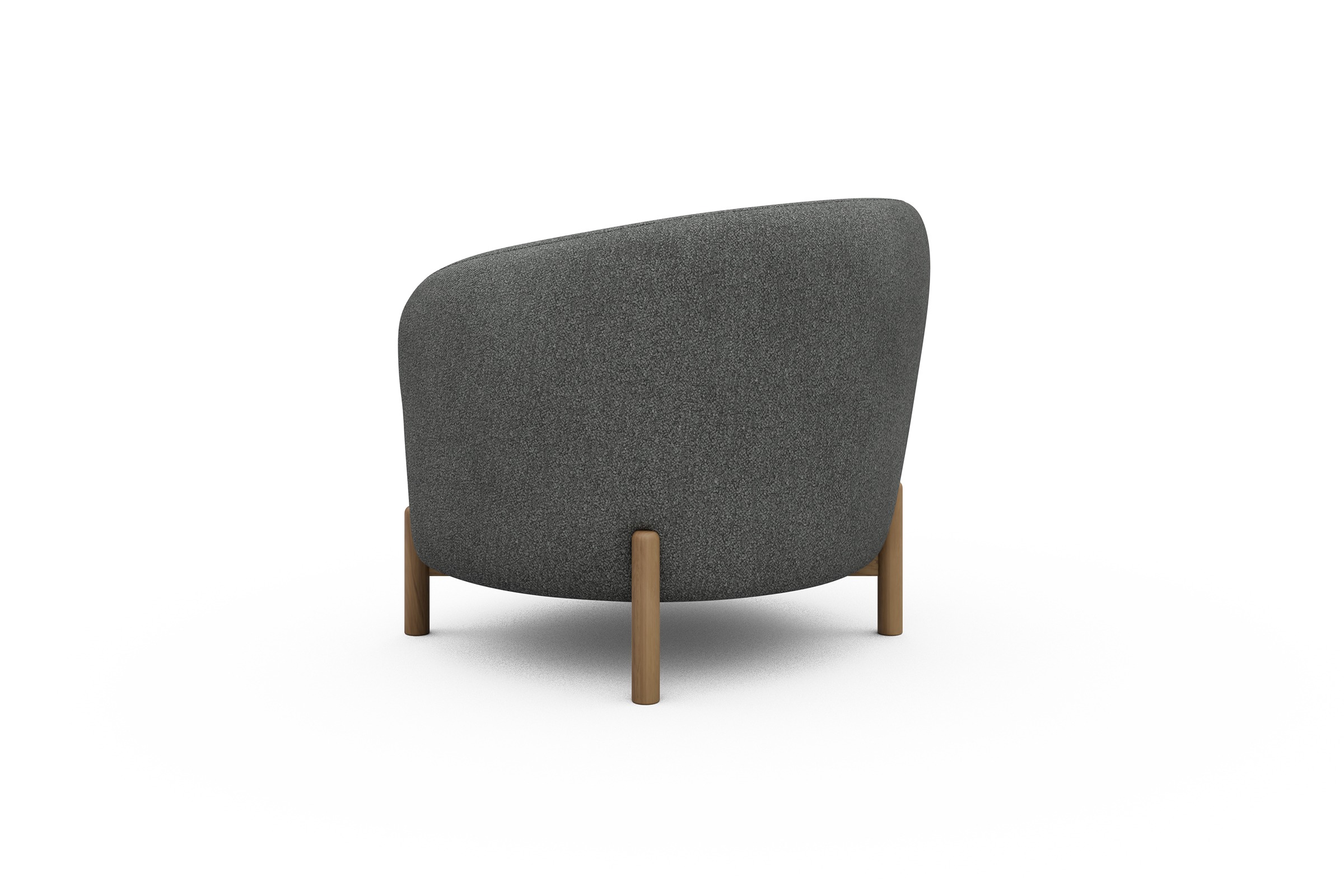 Sessel Ronda Holzbeine Eiche Natur Boucle-Ash-Grey