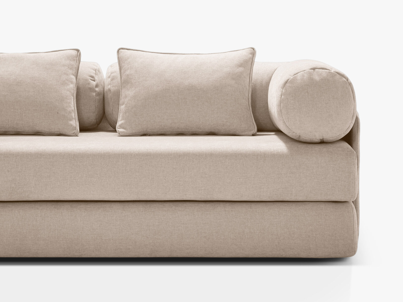 Micadoni Sofa Dreamy 3-Sitzer mit Schlaffunktion Strukturierter Stoff Liberty Beige