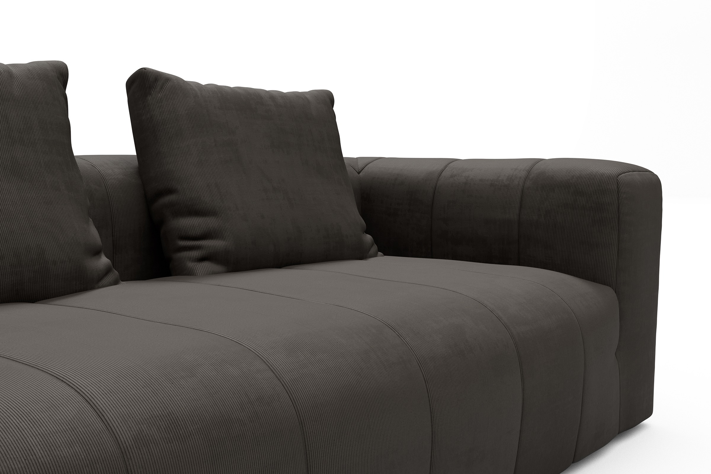 Sofa Hugo 3-Sitzer Cordufine-Taupe