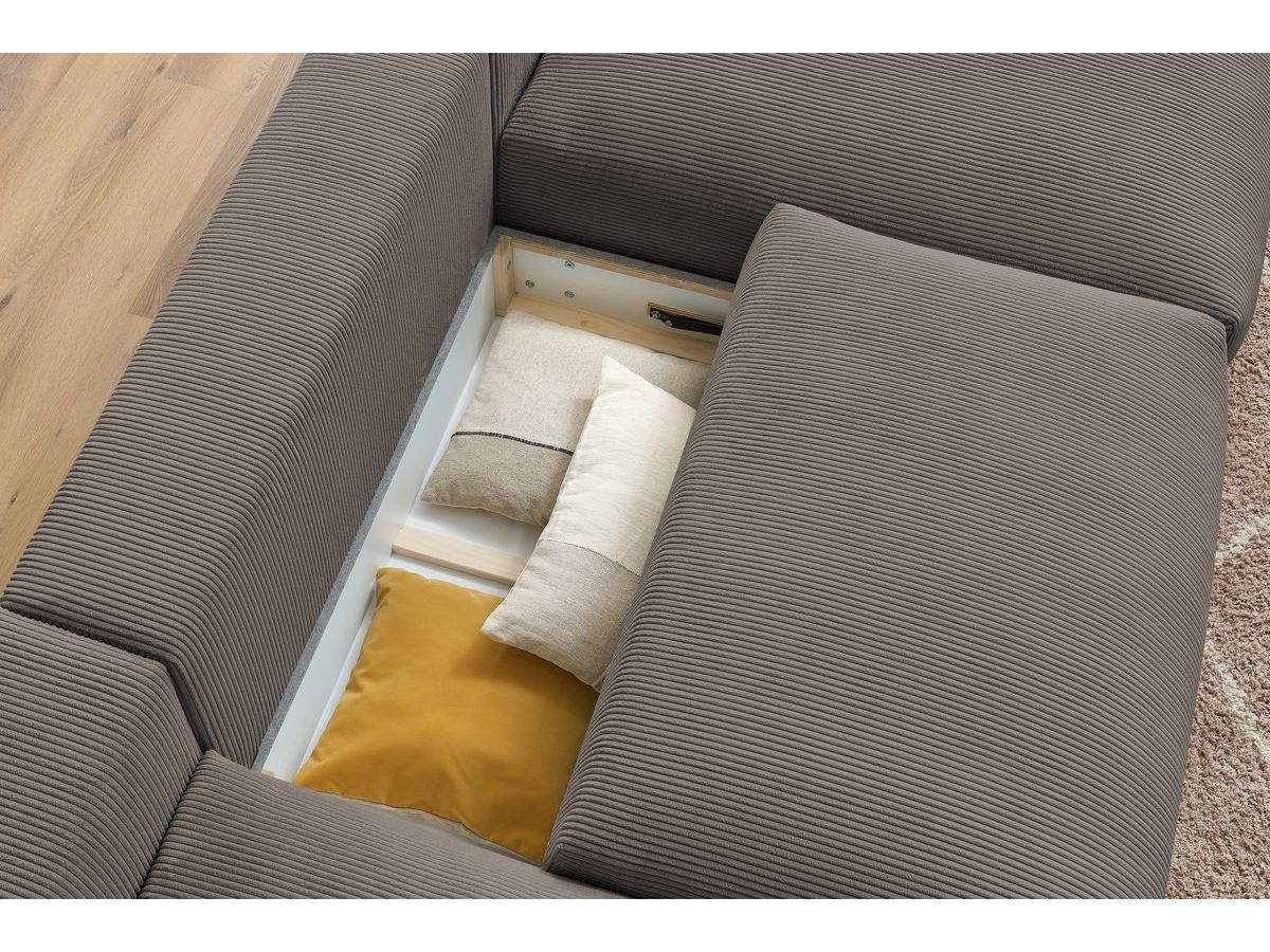Bobochic Voltaire Wohnlandschaft 420 × 165 cm Cordsamt Taupe