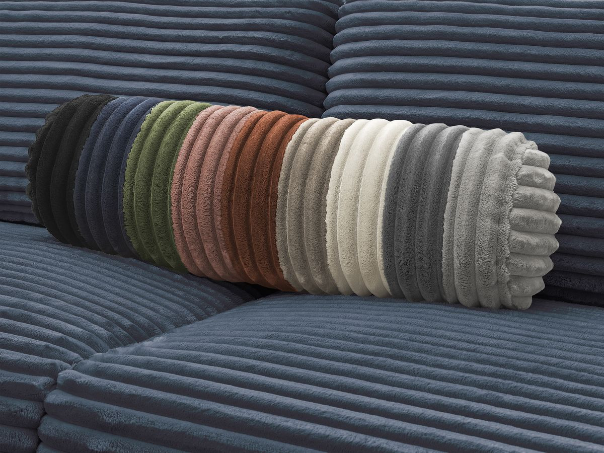 Bobochic Hugo Schlafsofa 3-Sitzer Cordsamt Dunkelblau, Liegefläche 140 × 190 cm