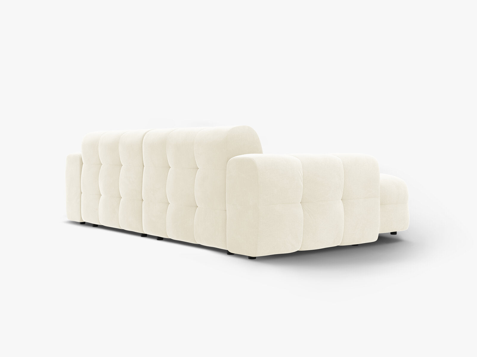 Micadoni Ecksofa Kendal 4-Sitzer Links Samt Elfenbein
