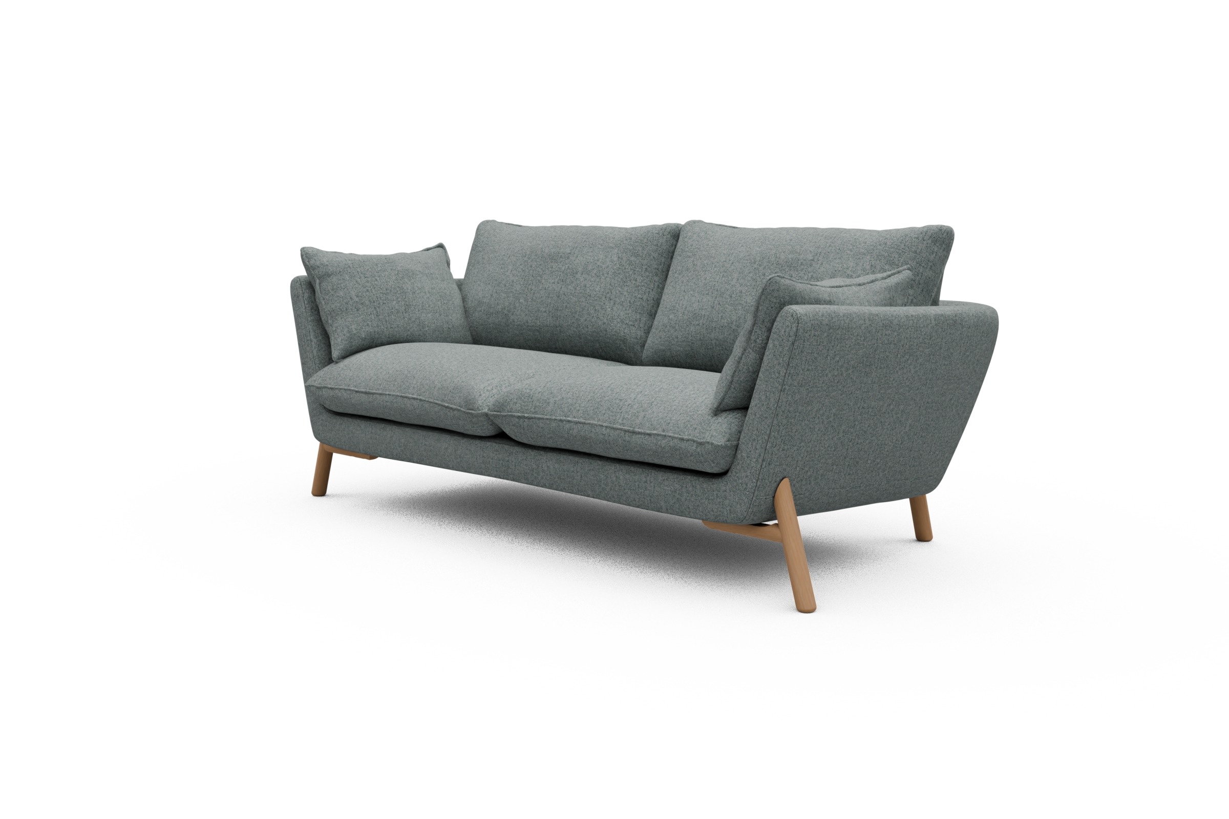Sofa Emil 2-Sitzer Beinfarbe Eiche Natur Casone-Light-Mixed-Green