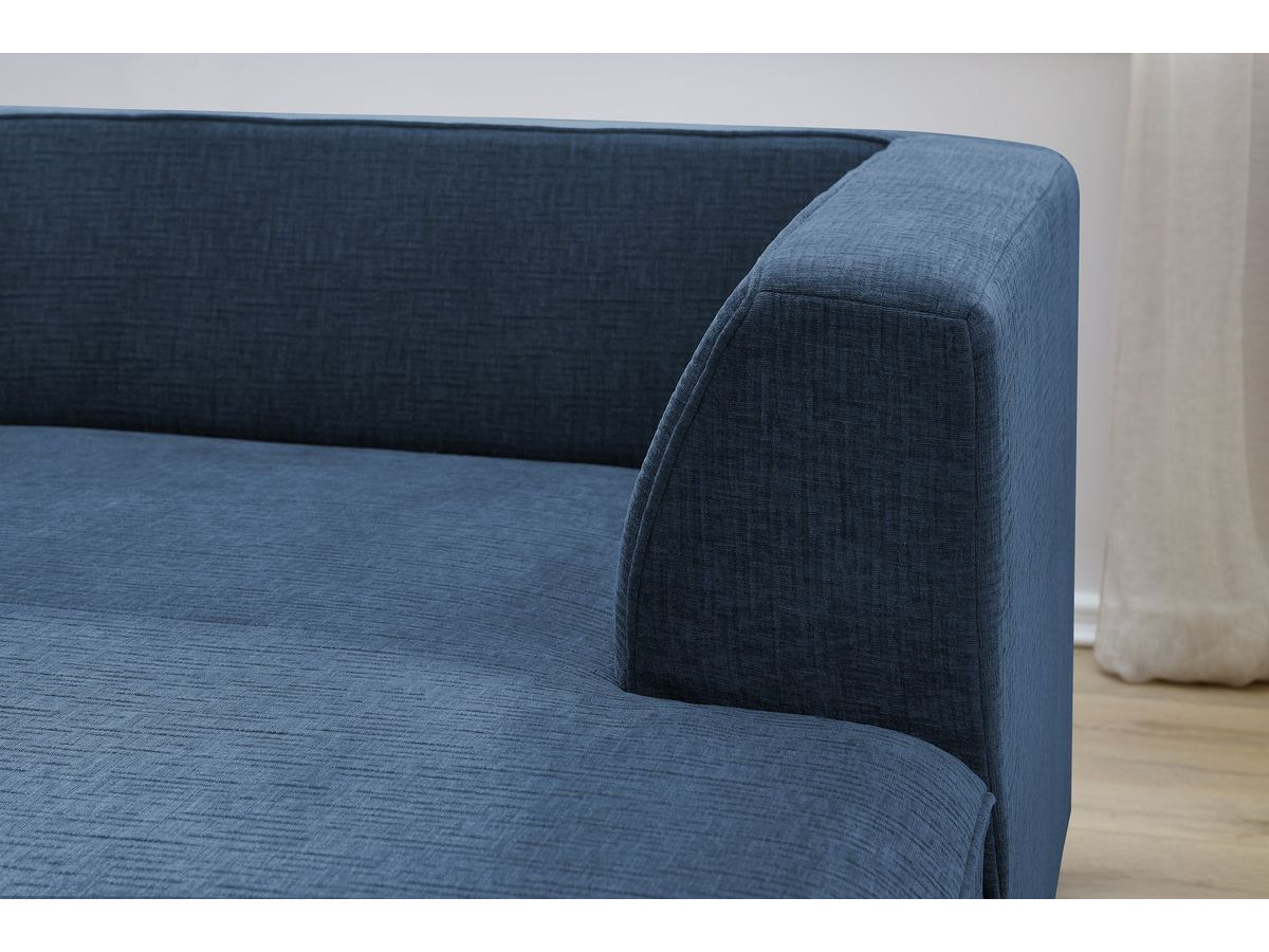 Bobochic Megeve Ecksofa Strukturstoff Dunkelblau Ecke rechts