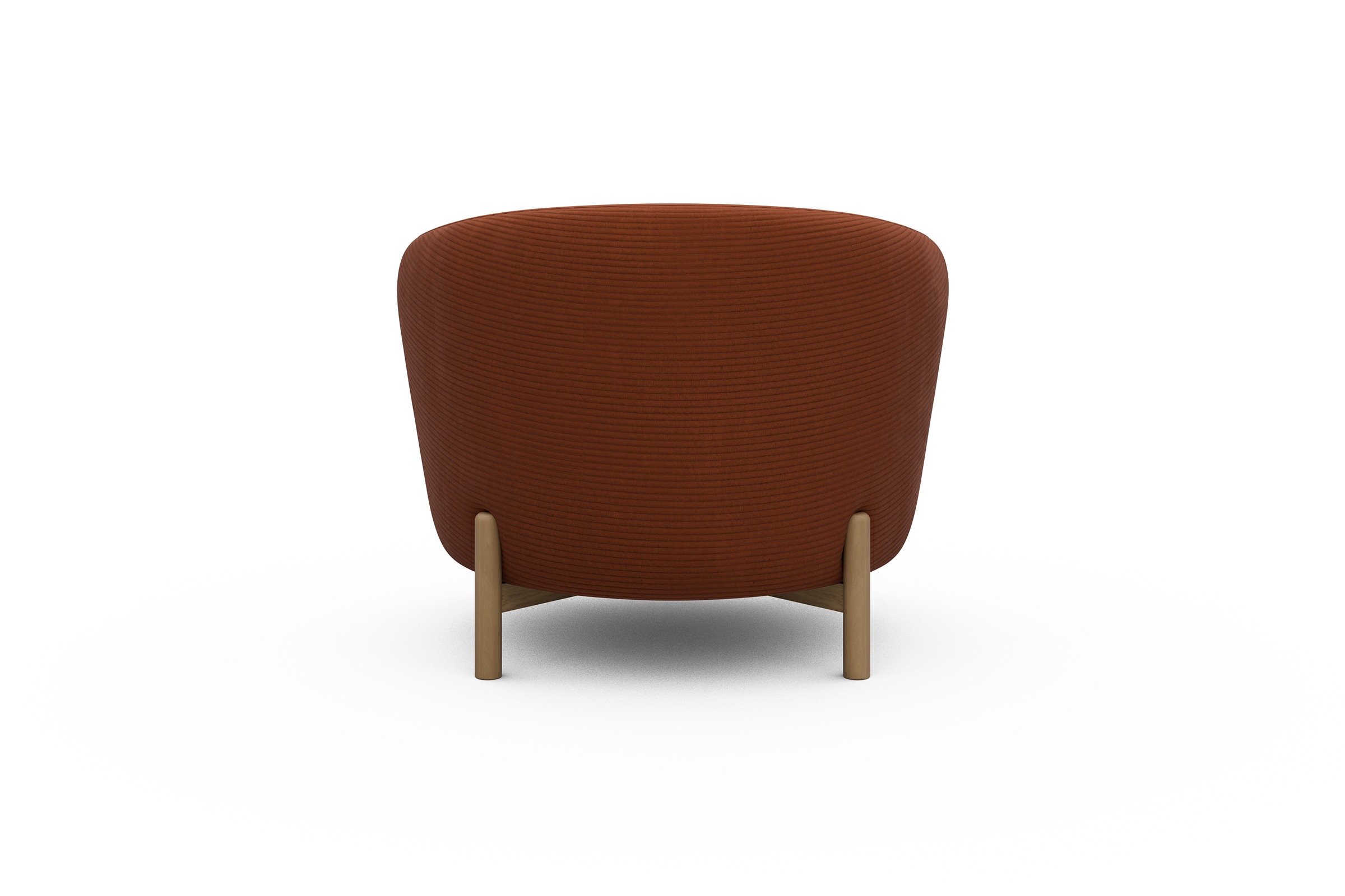 Sessel Ronda Holzbeine Eiche Natur Corduroy-Burnt-Orange
