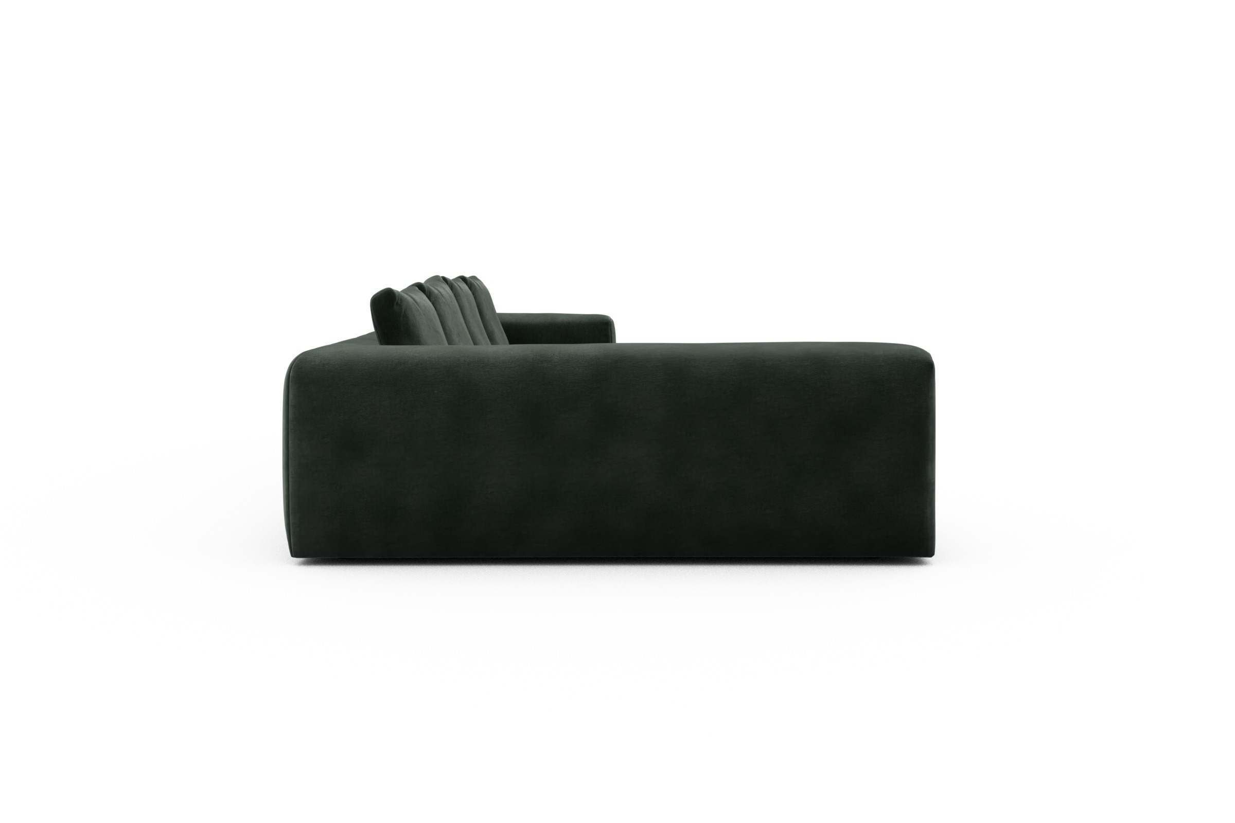 Wohnlandschaft Fred Chaiselongue rechts mit 2-Sitzer und lange Armlehne links Smooth-Laurel-Green