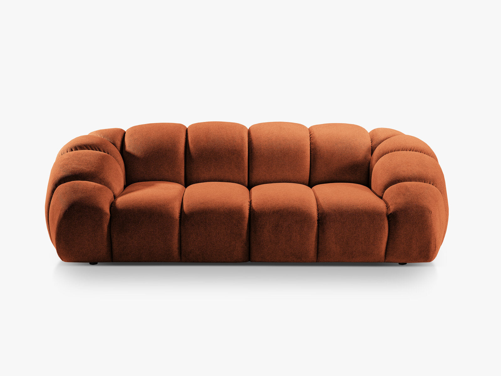 Micadoni Sofa Diana 3-Sitzer Strukturierter Samt Bubble Terrakotta