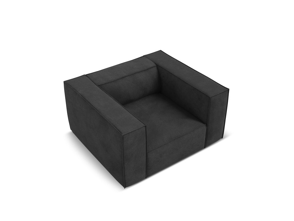 Cosmopolitan Design Sessel Turin Strukturierter Stoff Rosario Dunkelgrau Melange