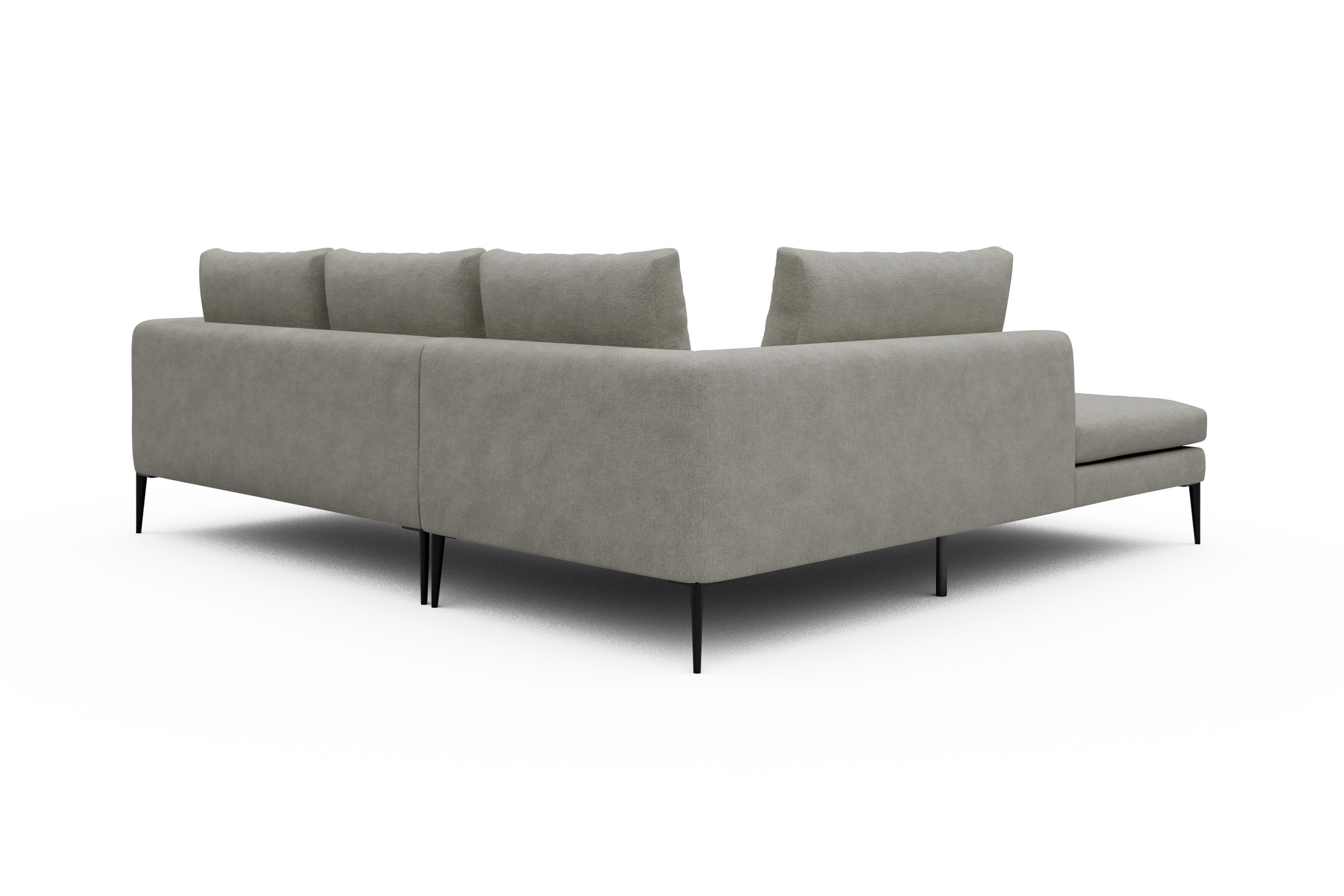 Ecksofa Paul Relax-Ecke links mit 2-Sitzer Carreno-Moon-Stone-White