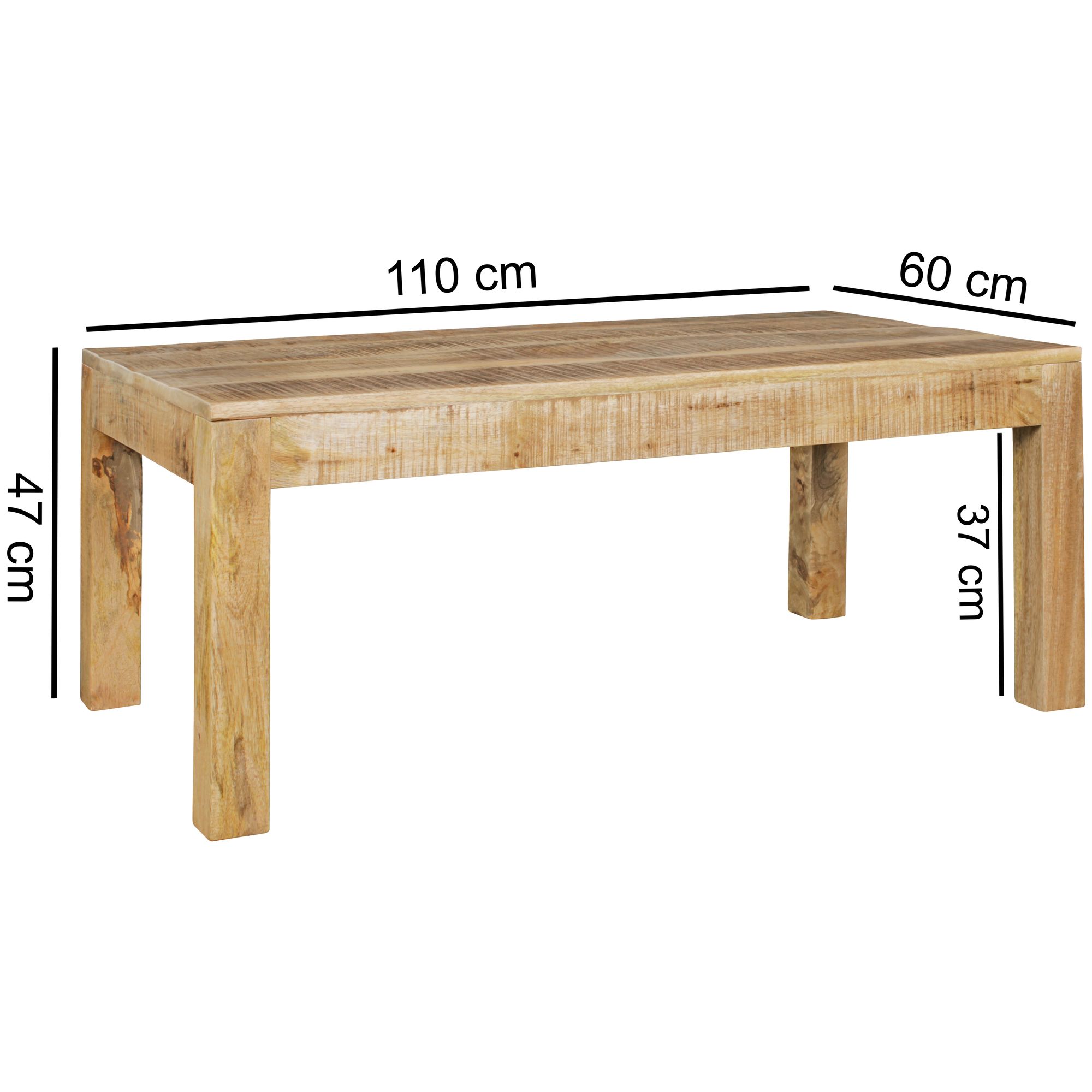 Couchtisch Nordby Mango Massivholz Braun 110 × 60 × 47 cm