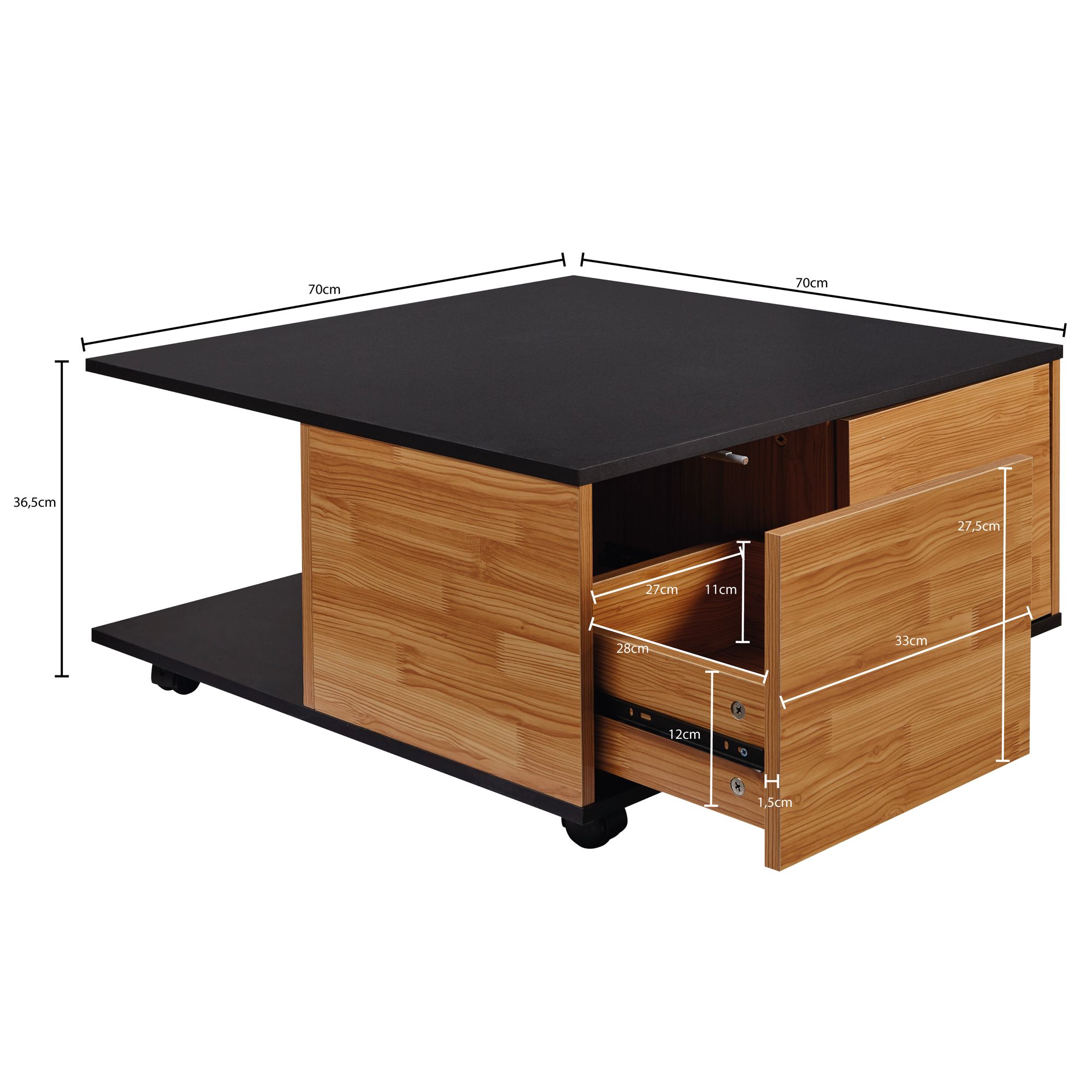 Couchtisch Stenstrup Braun 70 × 70 × 36,5 cm