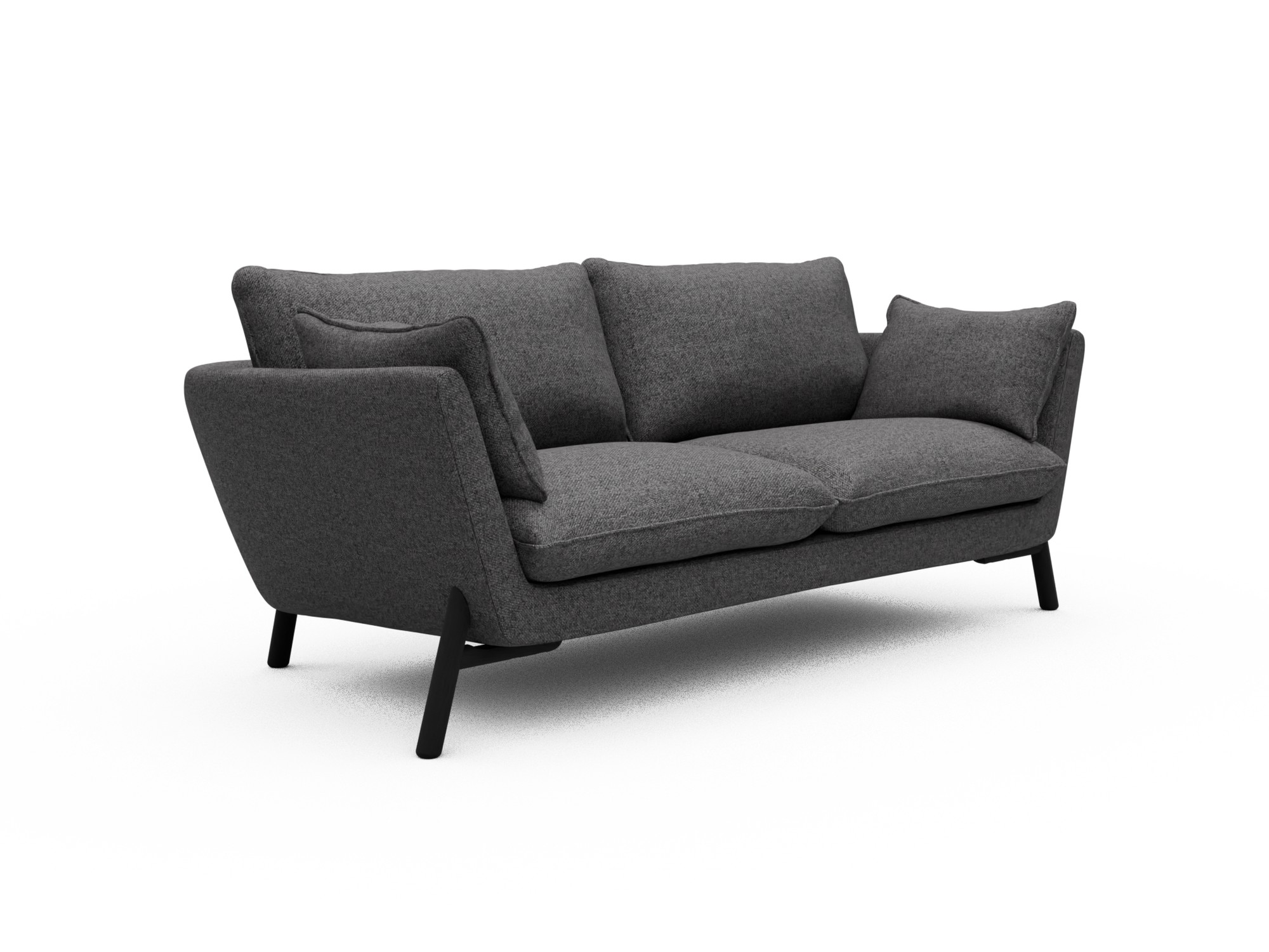 Skandi Home Sofa Emil 2-Sitzer Beinfarbe Eiche Schwarz Sama-Antracite moebelfaktor