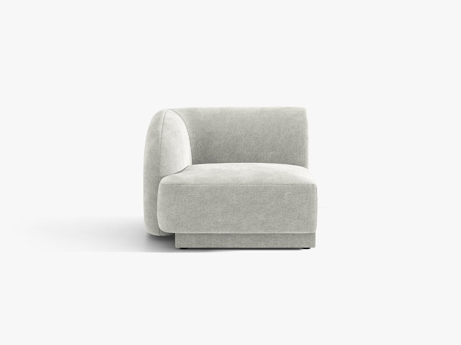 Micadoni Eckmodul Miley 1-Sitzer Links Chenille Eden Silber