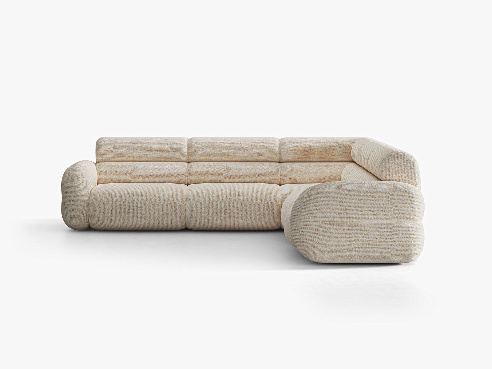 Micadoni Neo Modulares Ecksofa 7-Sitzer Chenille SILENCIO Helles Beige