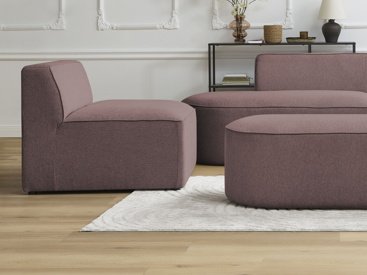 Bobochic Rousseau Sofamodul 1-Sitzer Melange-Stoff Rosa