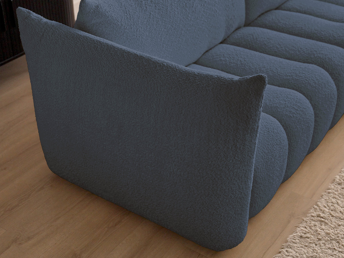Bobochic Azra Ecksofa 325 × 112 cm Bouclé-Stoff Dunkelblau Ecke rechts