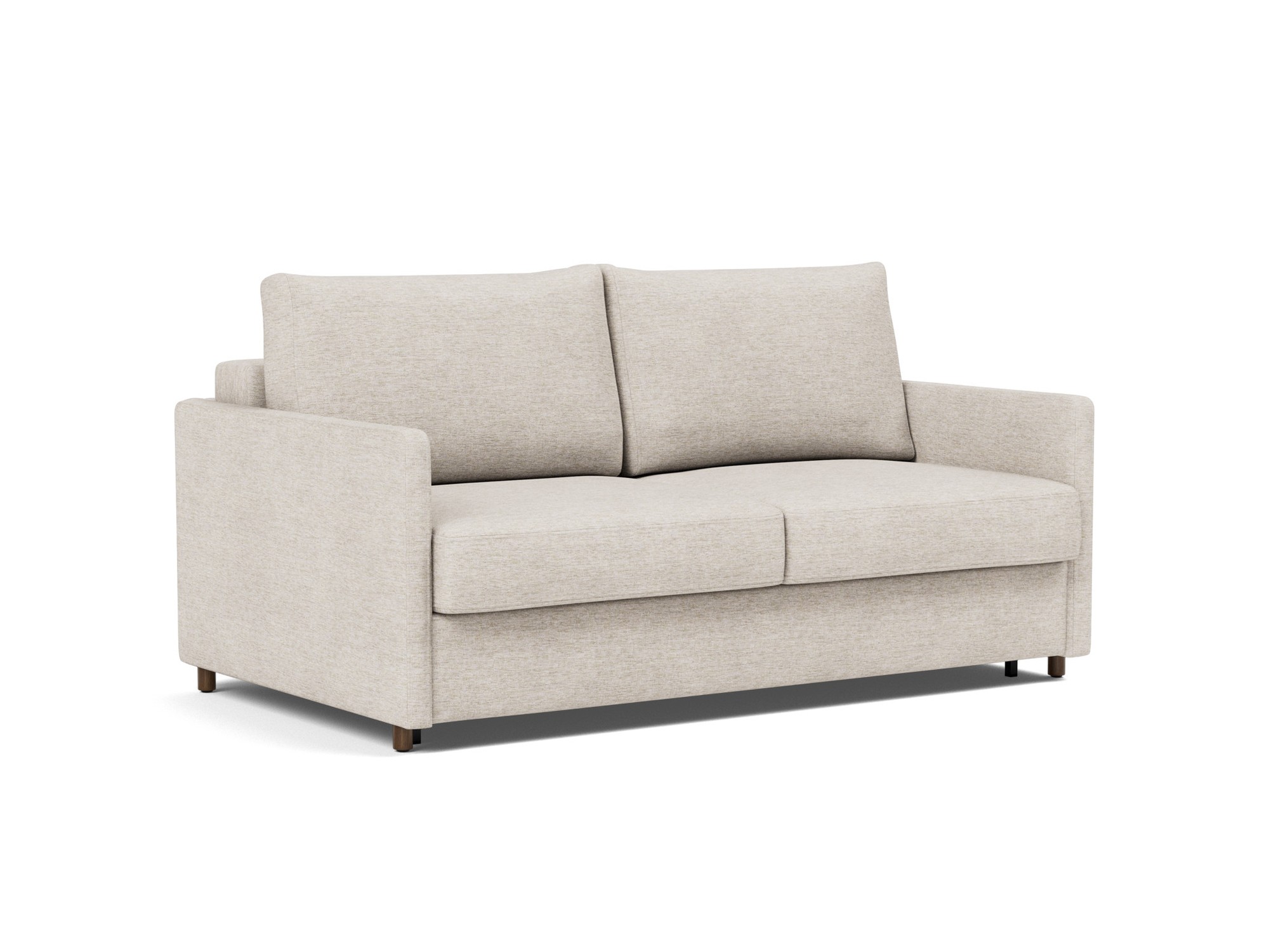Schlafsofa Neah mit Slim-Armlehnen 160 Chenille Yuveno 470-Natural