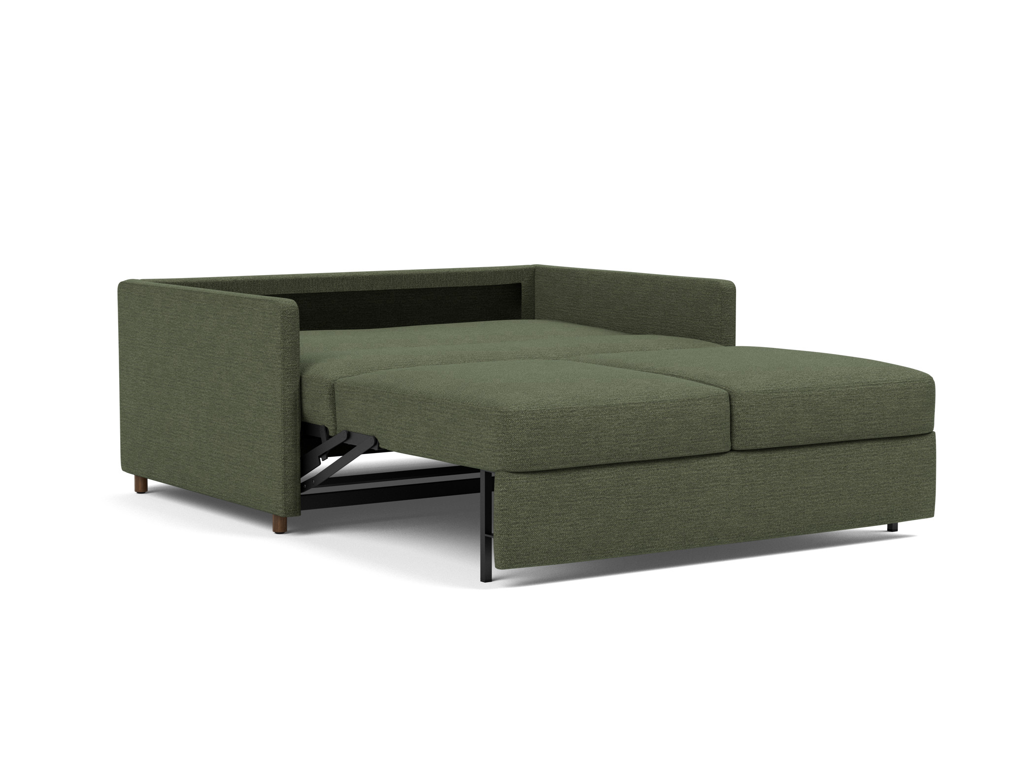Schlafsofa Neah mit Slim-Armlehnen 140 Strukturierter Stoff Taura 353-Forest