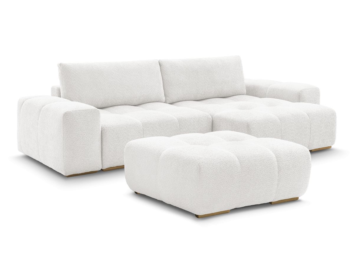 Bouclé-Stoff · Weiß