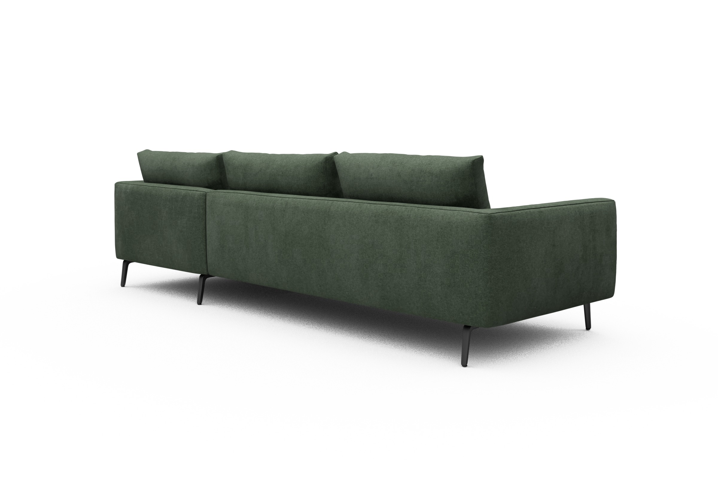 Ecksofa Karl Chaiselongue rechts mit 2,5-Sitzer Casone-Forest-Green