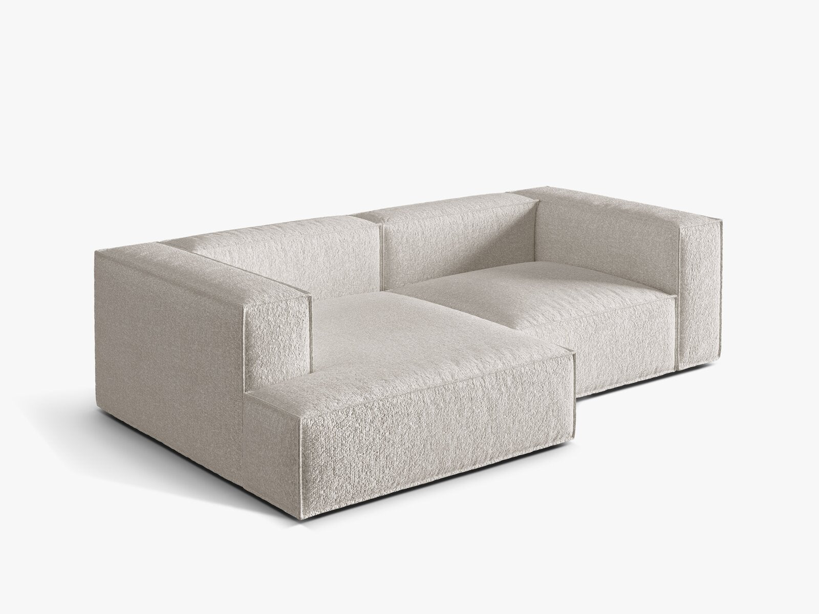 Micadoni Ecksofa Nuria 3-Sitzer Links Boucle Grau Beige Melange