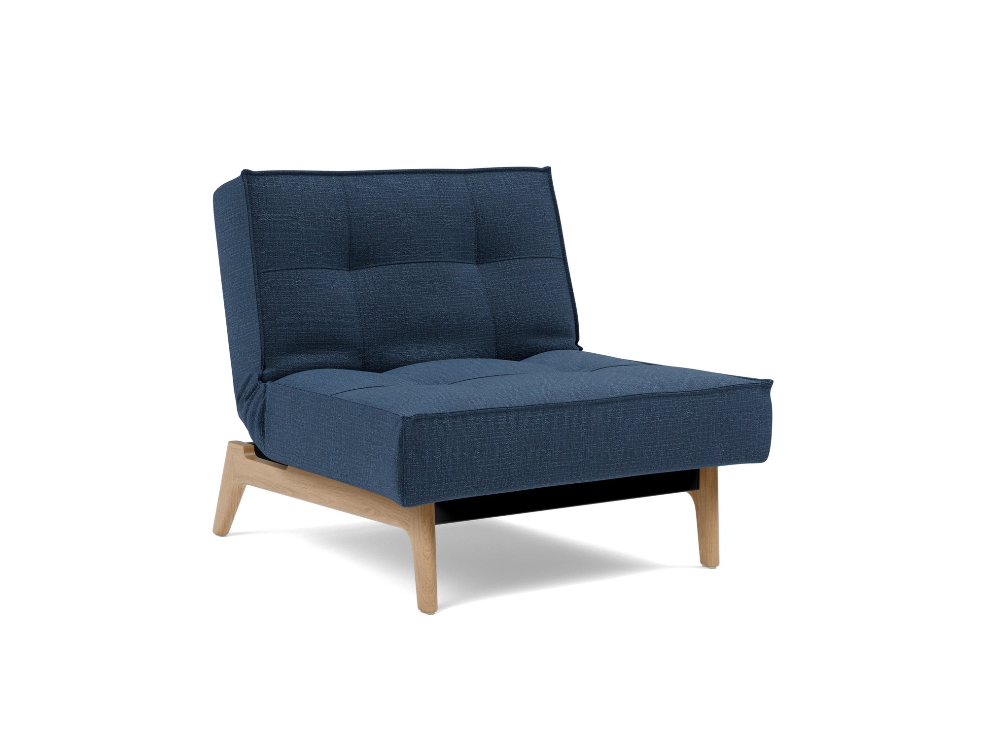 Sessel Splitback Chenille Esina 414-Indigo-Blue Beine Eiche
