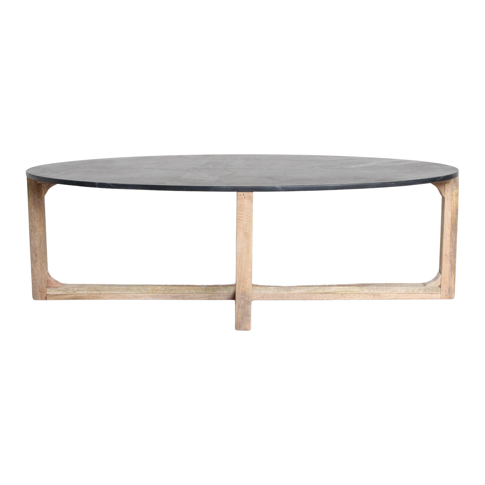 Raw Materials Ovaler Marmor-Couchtisch Schwarz 120x60x38cm