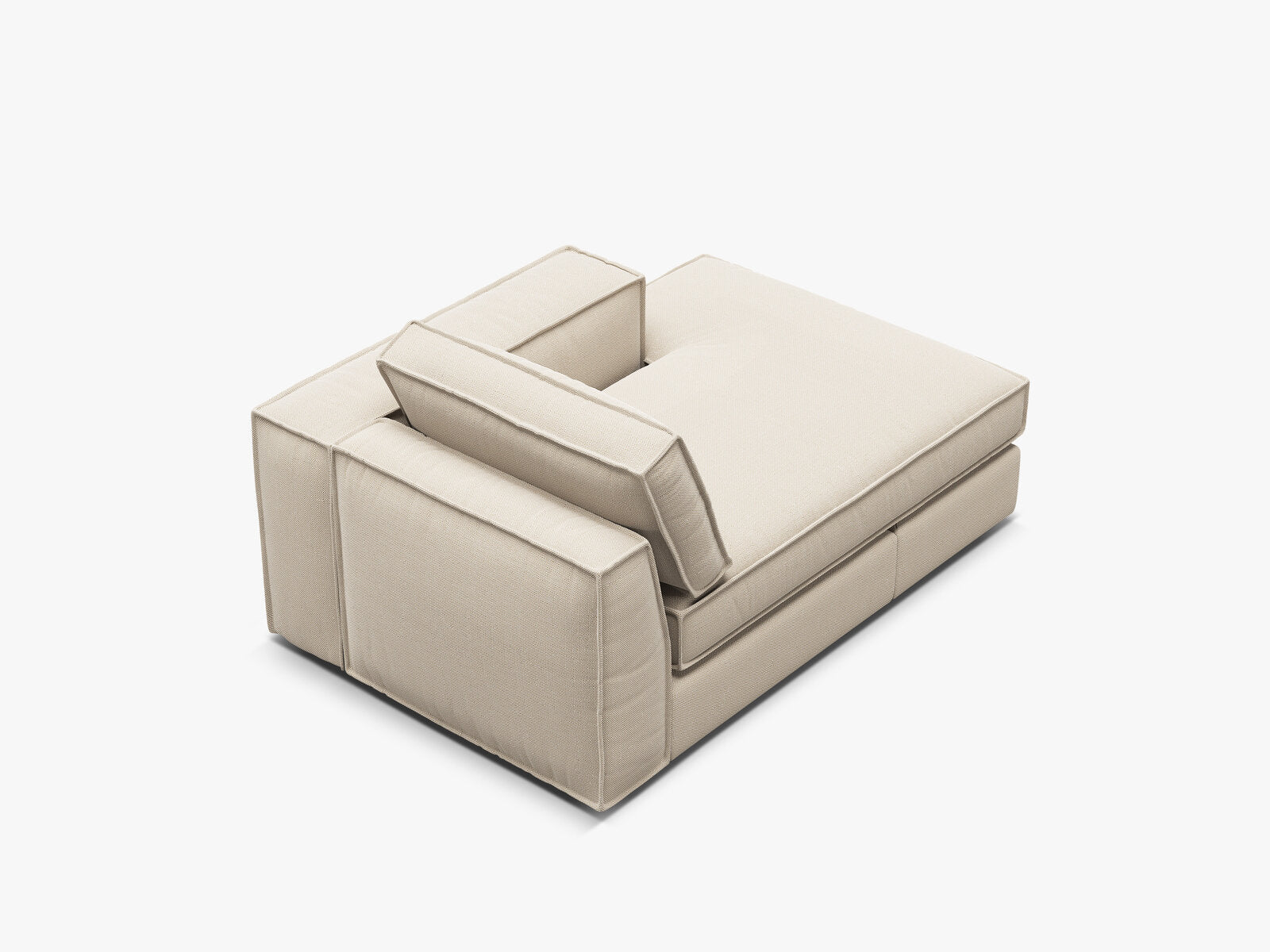 Micadoni Recamiere Pola Rechts Strukturierter Stoff Babel Beige