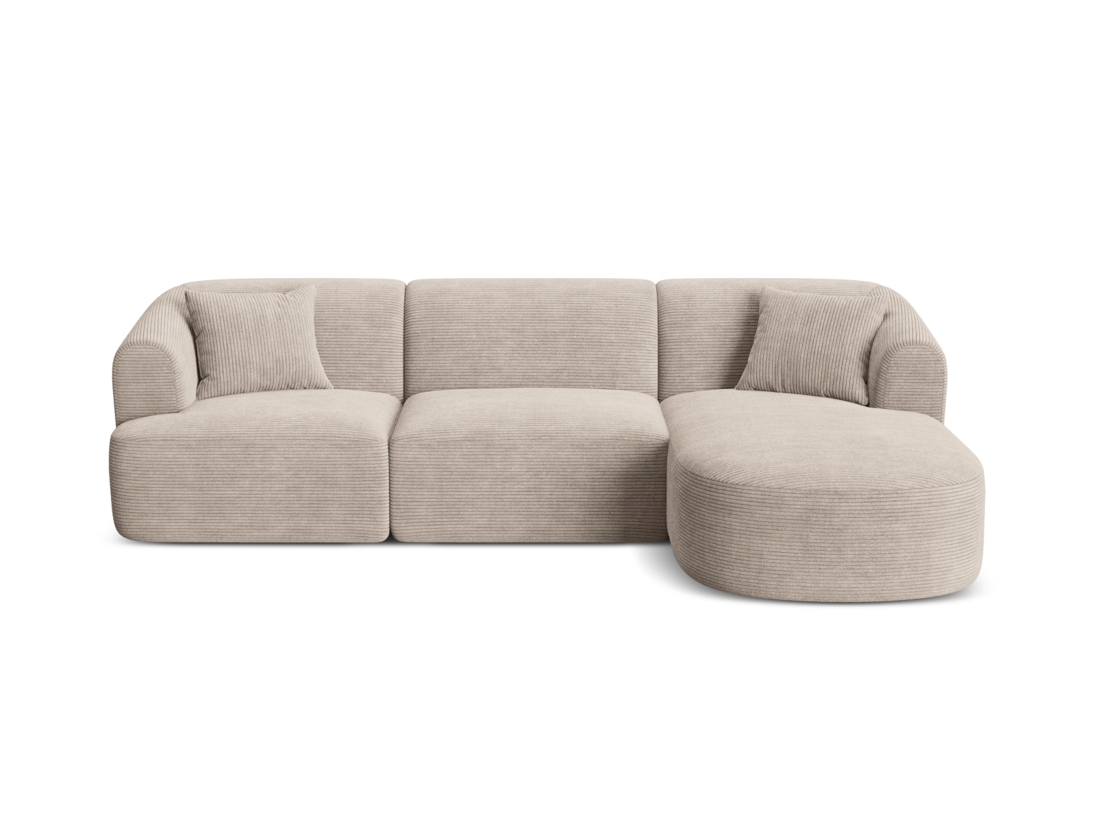 Cosmopolitan Design Ecksofa Campi 4-Sitzer Kord Lincoln D Cappuccino Rechts