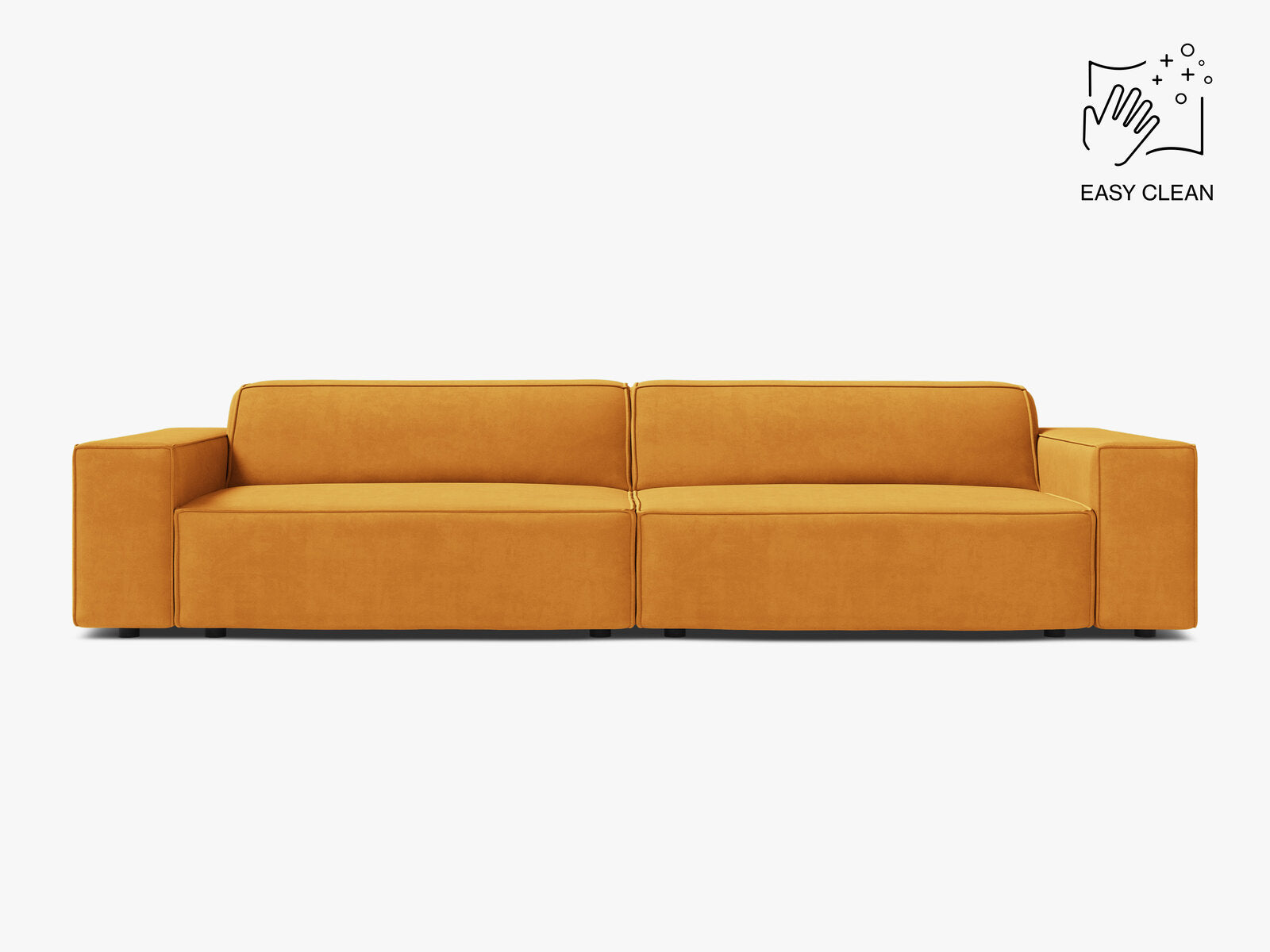 Micadoni Sofa Jodie 4-Sitzer Samt Venus Gelb