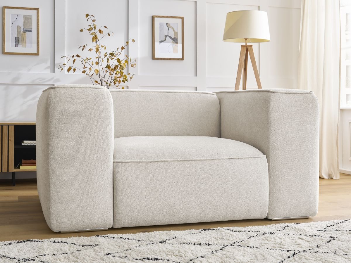 Bobochic Zephyr Sessel Strukturstoff Weiß