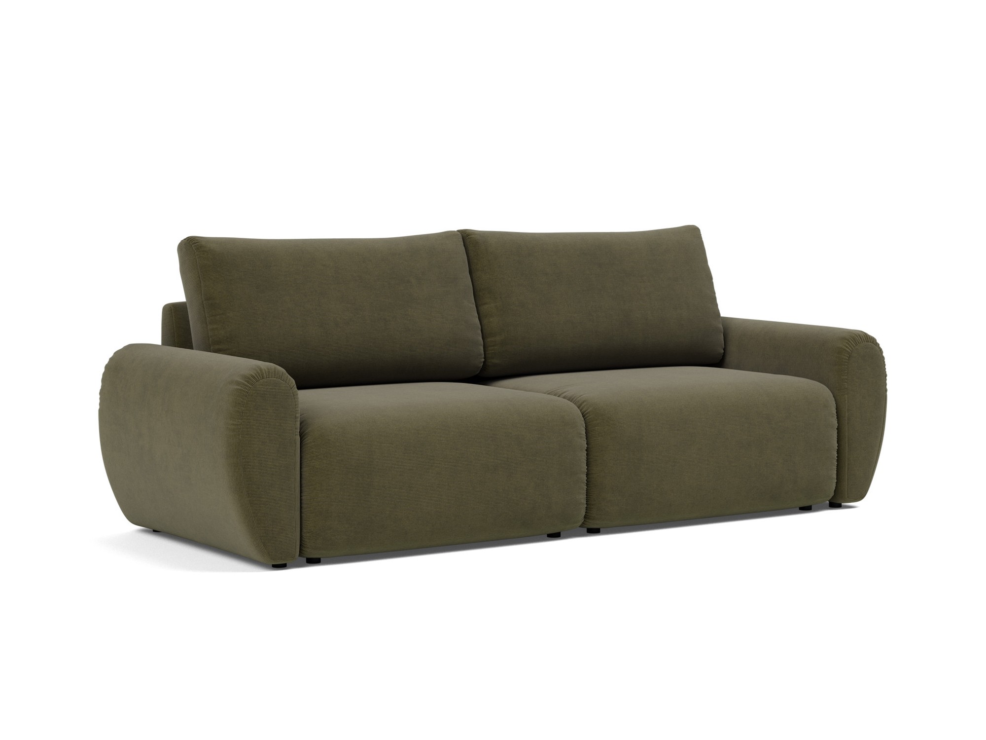 Schlafsofa Norum mit Curve-Armlehnen Kord Cordufine 316-Pine-Green