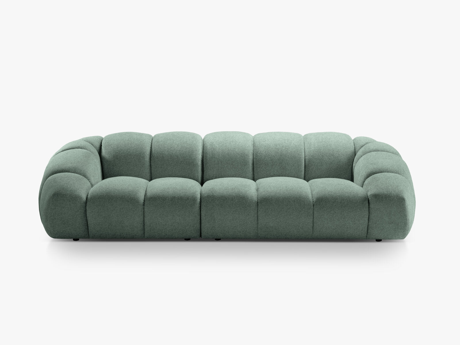 Micadoni Sofa Diana 4-Sitzer Strukturierter Samtstoff Minze