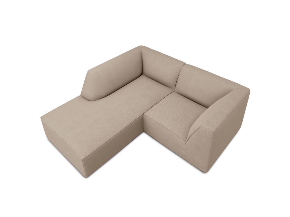 Cosmopolitan Design Ecksofa Siena 3-Sitzer Strukturierter Stoff Ottawa Dunkelbeige Links