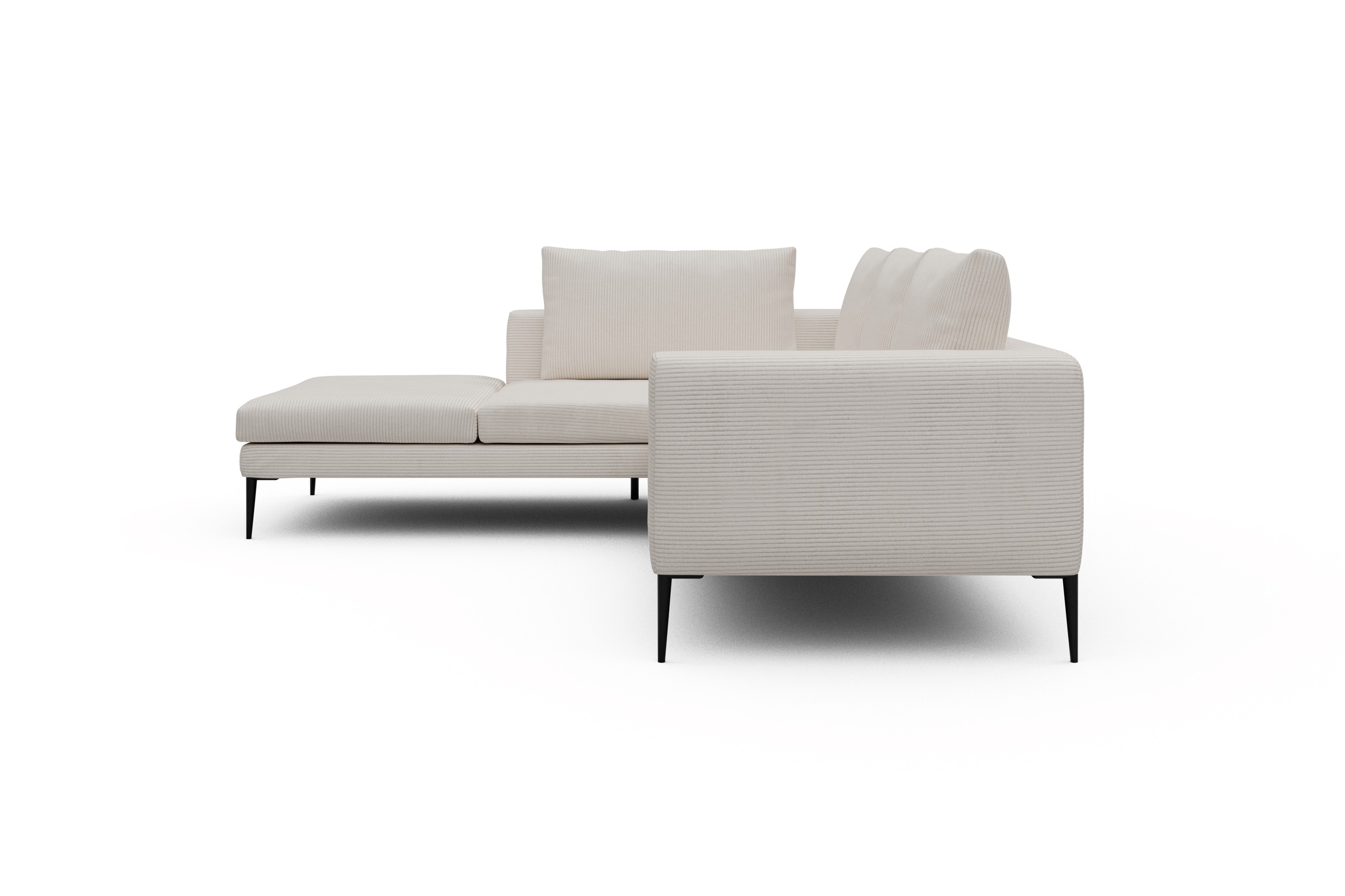 Ecksofa Paul Relax-Ecke links mit 2-Sitzer Corduroy-Ivory