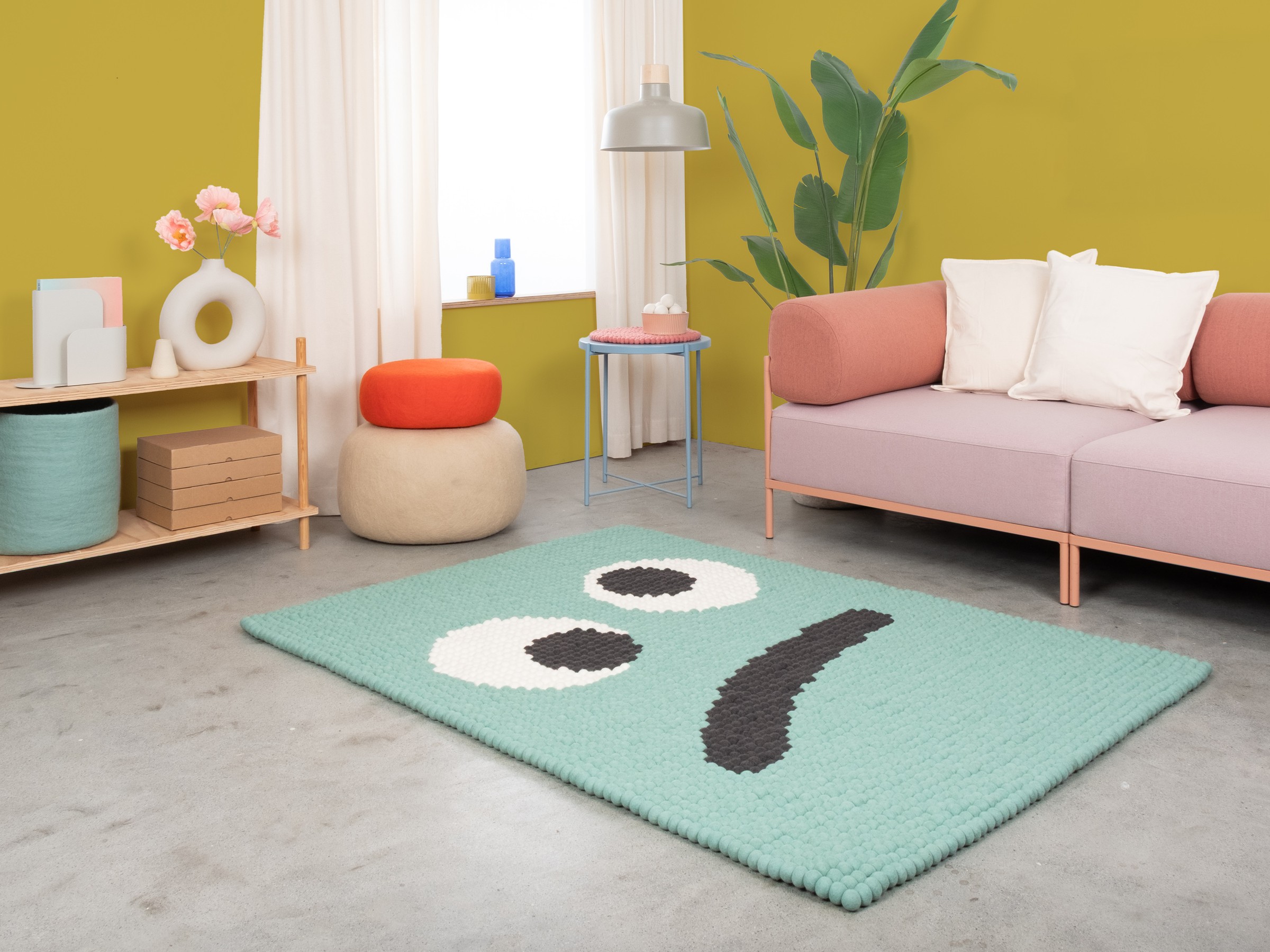 myfelt Heinz Filzkugelteppich Grün
