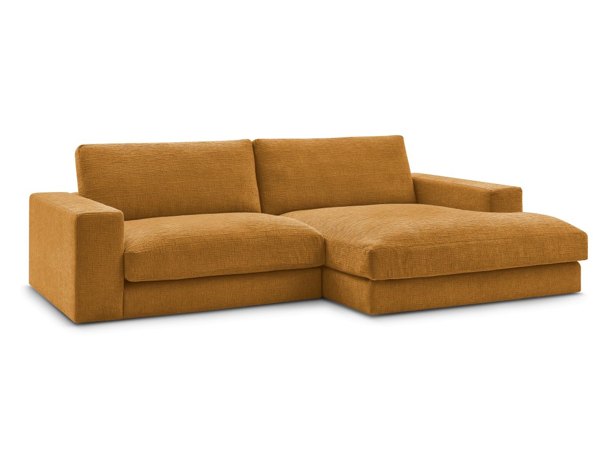 Bobochic Leonard Ecksofa 274 × 159 cm Strukturstoff Gelb Ecke rechts
