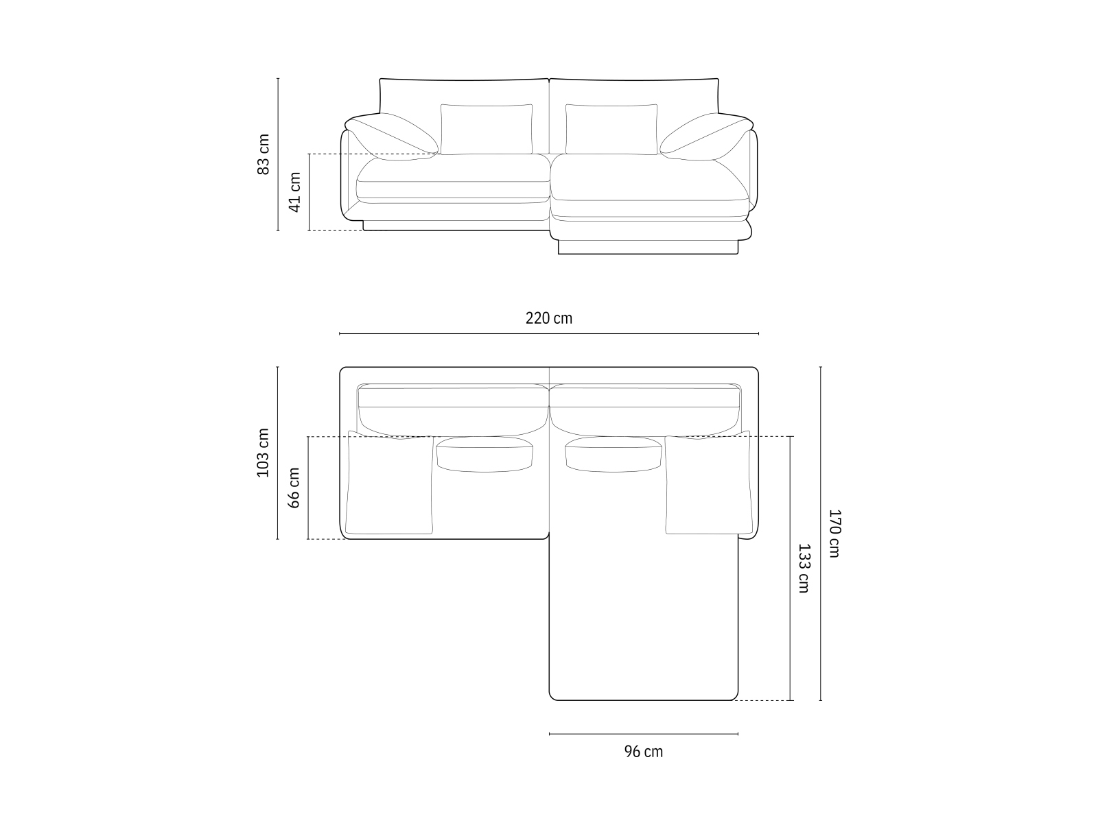 Micadoni Ecksofa Torino 3-Sitzer Rechts Samt Ebenholz