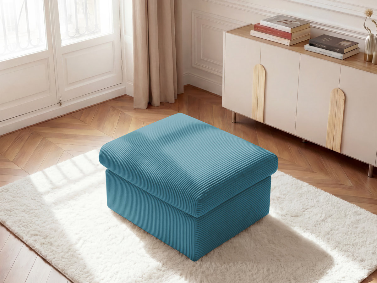 Bobochic Enore Pouf Cordsamt Hellblau