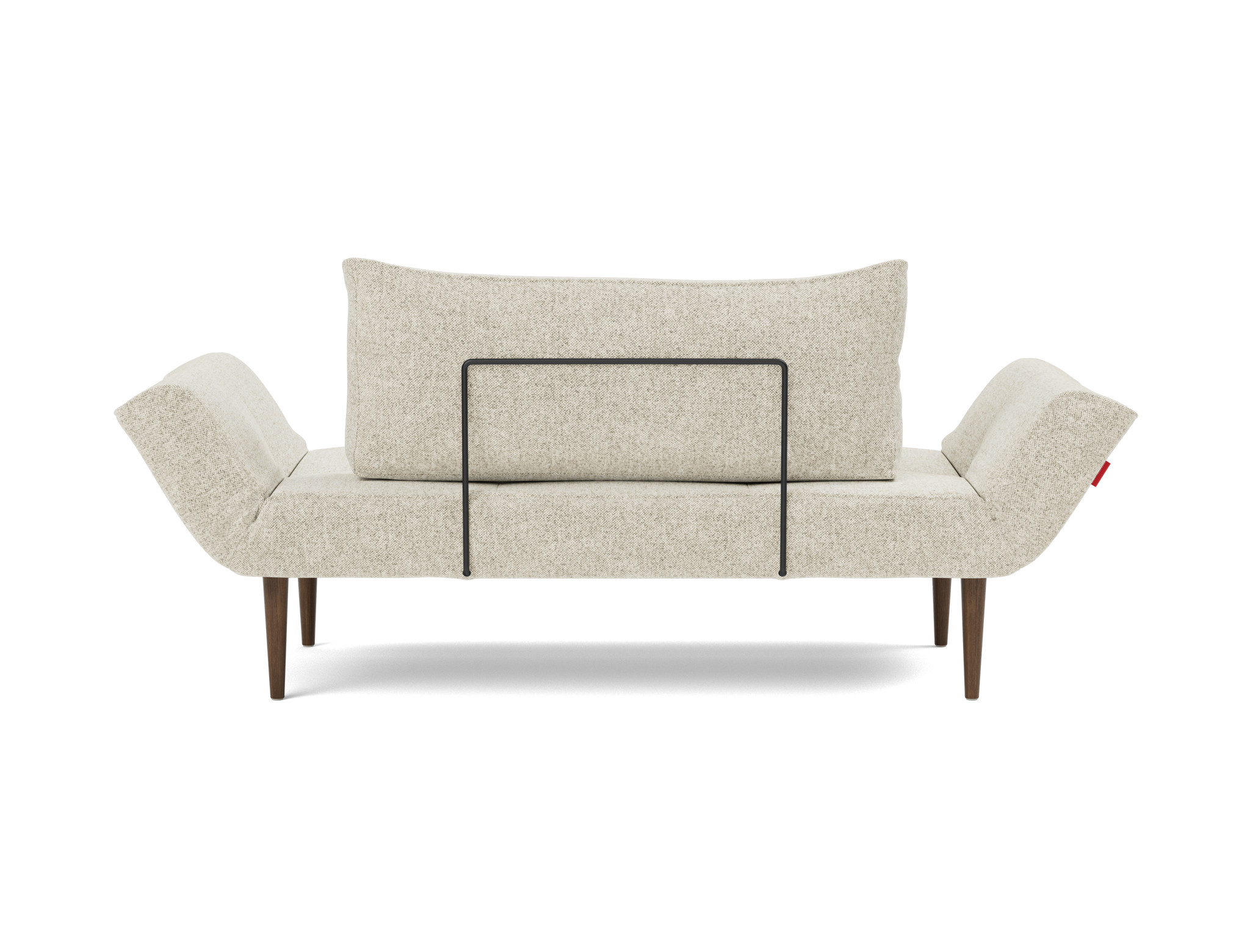 Tagesbett Zeal Strukturierter Stoff Taura 357-Off-White Beine Styletto Eiche dunkel
