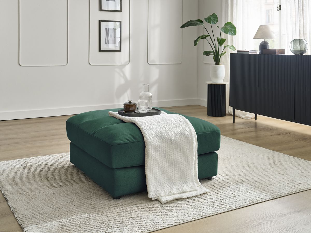 Bobochic Sierra Pouf Samt Dunkelgrün