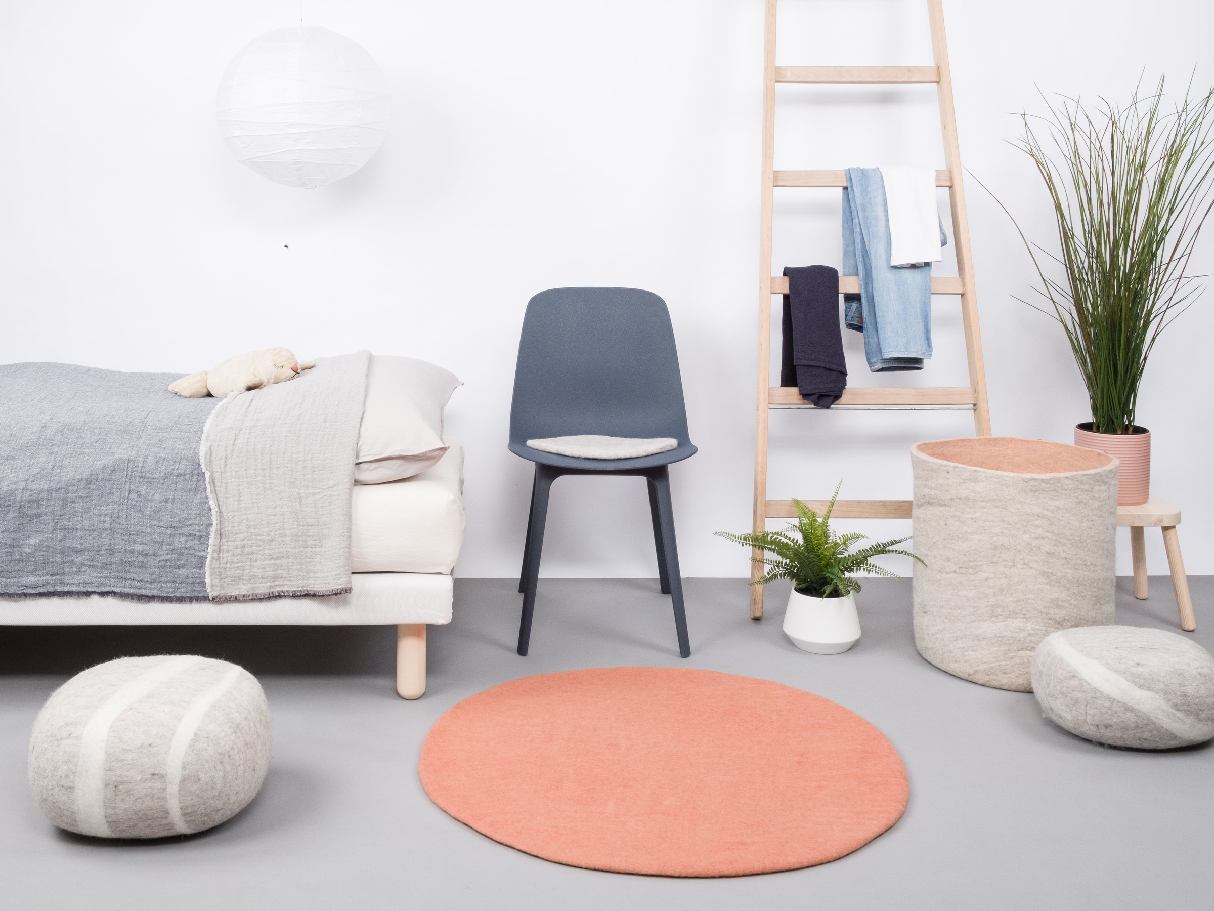 myfelt Lea Filzteppich Lachsfarben rund Ø 50 cm