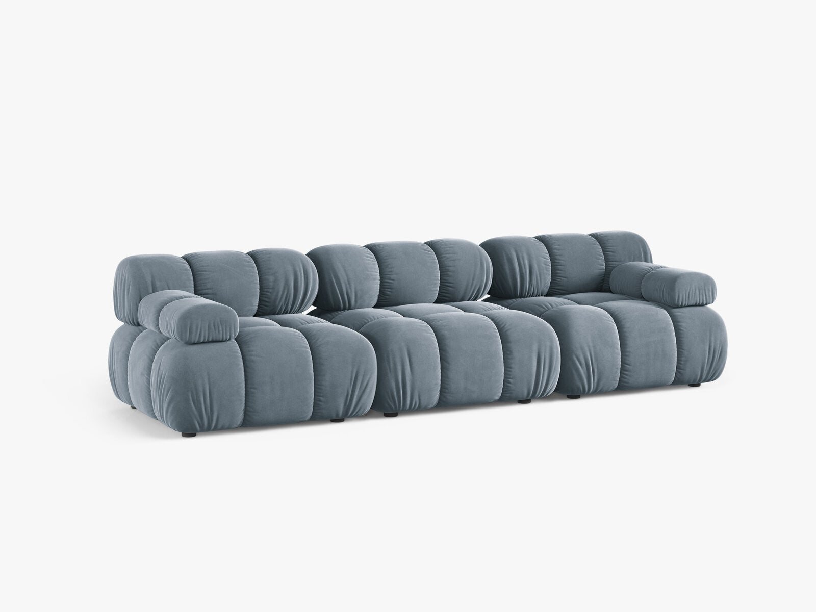 Micadoni Modulares Sofa Bellis 3-Sitzer Samt Bluvel Hellblau
