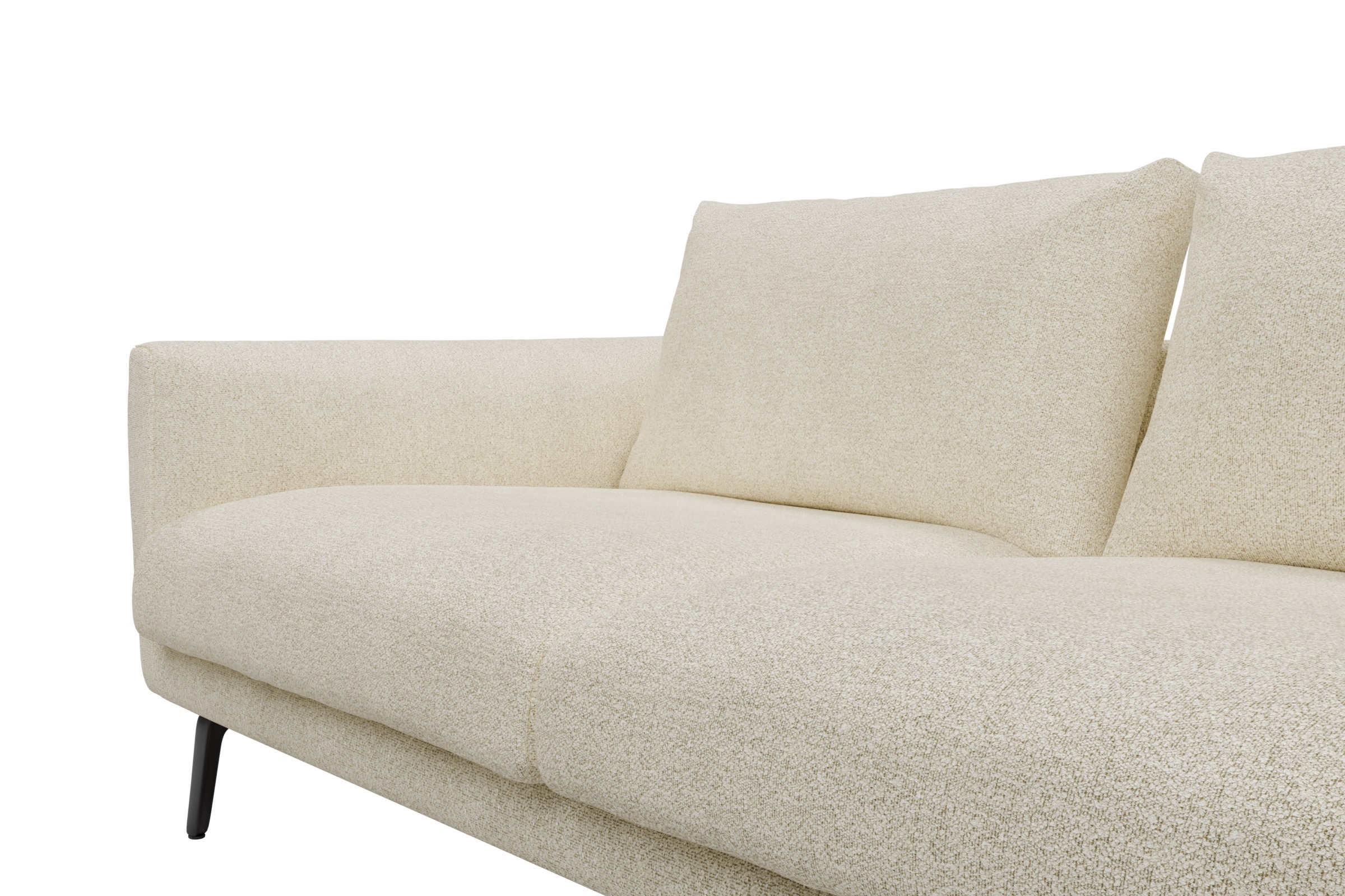 Ecksofa Karl Relax-Ecke rechts mit 2,5-Sitzer Boucle-Off-White