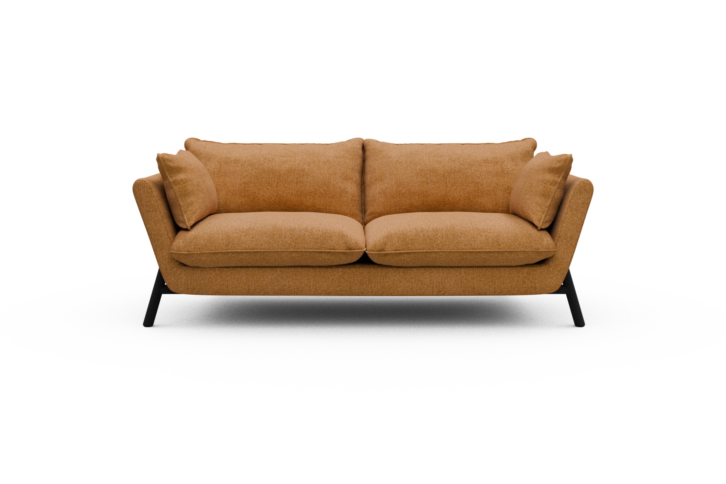 Skandi Home Sofa Emil PREMIUM 2-Sitzer Beinfarbe Eiche Schwarz Casone-Warm-Yellow moebelfaktor
