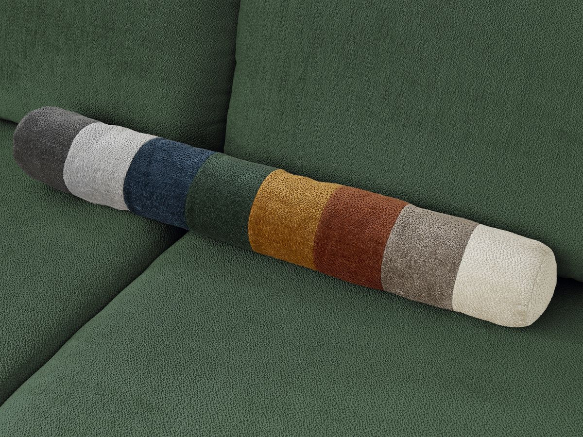 Bobochic Lucien Wohnlandschaft mit Pouf Stoff Grün Ecke rechts