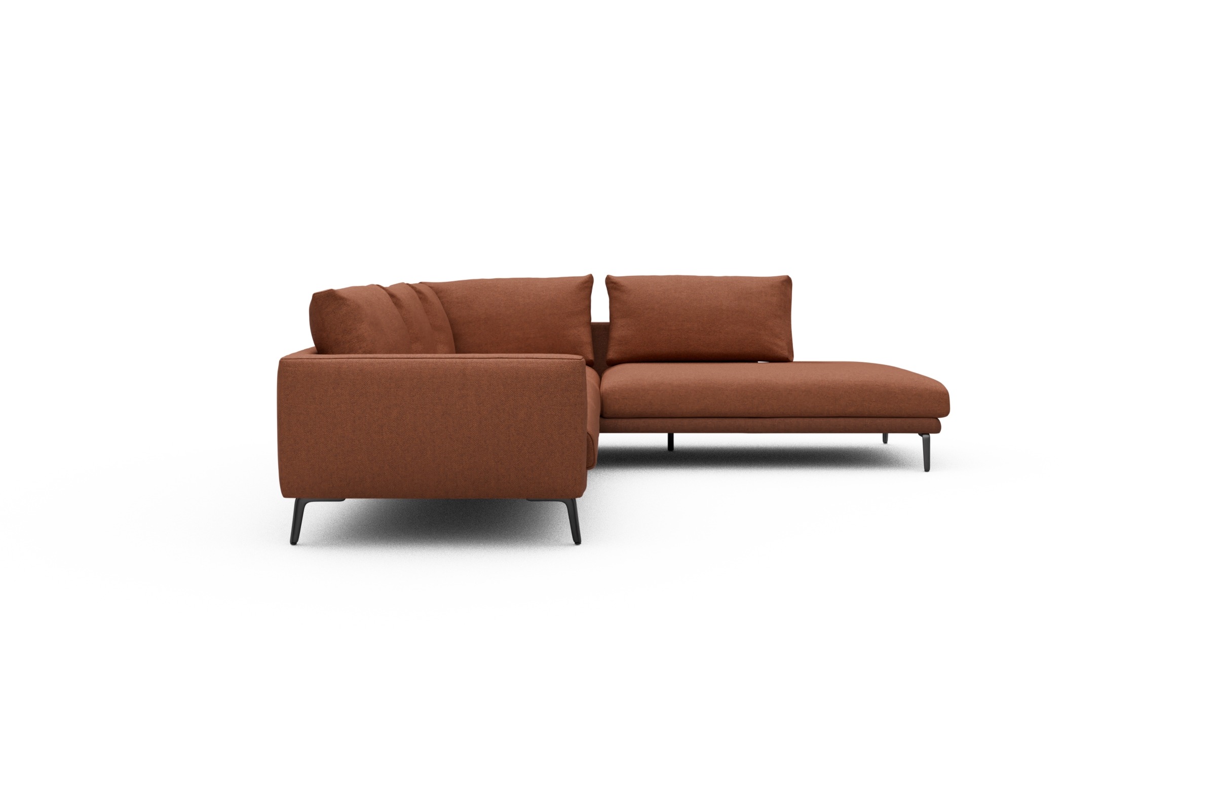 Ecksofa Karl Relax-Ecke rechts mit 2,5-Sitzer Weda-Rust