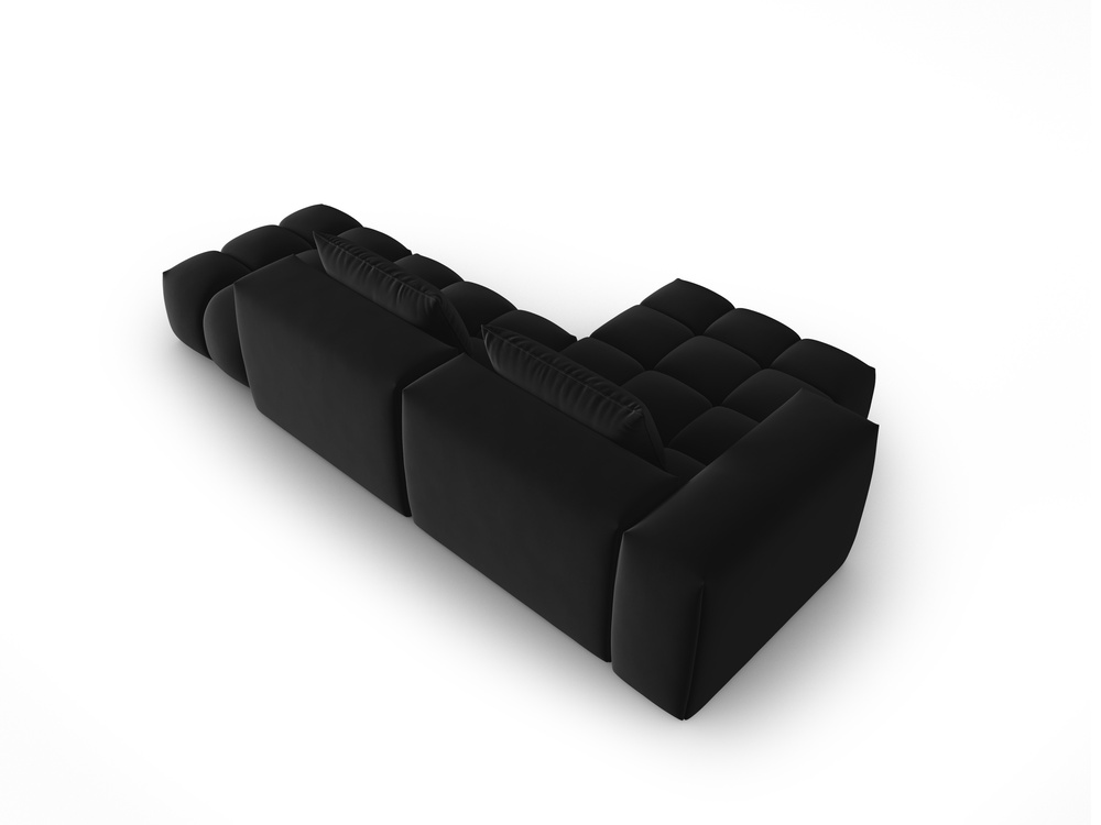 Cosmopolitan Design Ecksofa Verona 4-Sitzer offen Samt Casino Schwarz Links