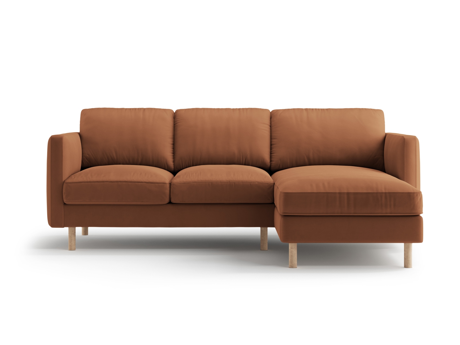 Micadoni Ecksofa Eden 3-Sitzer Rechts Samt Honig